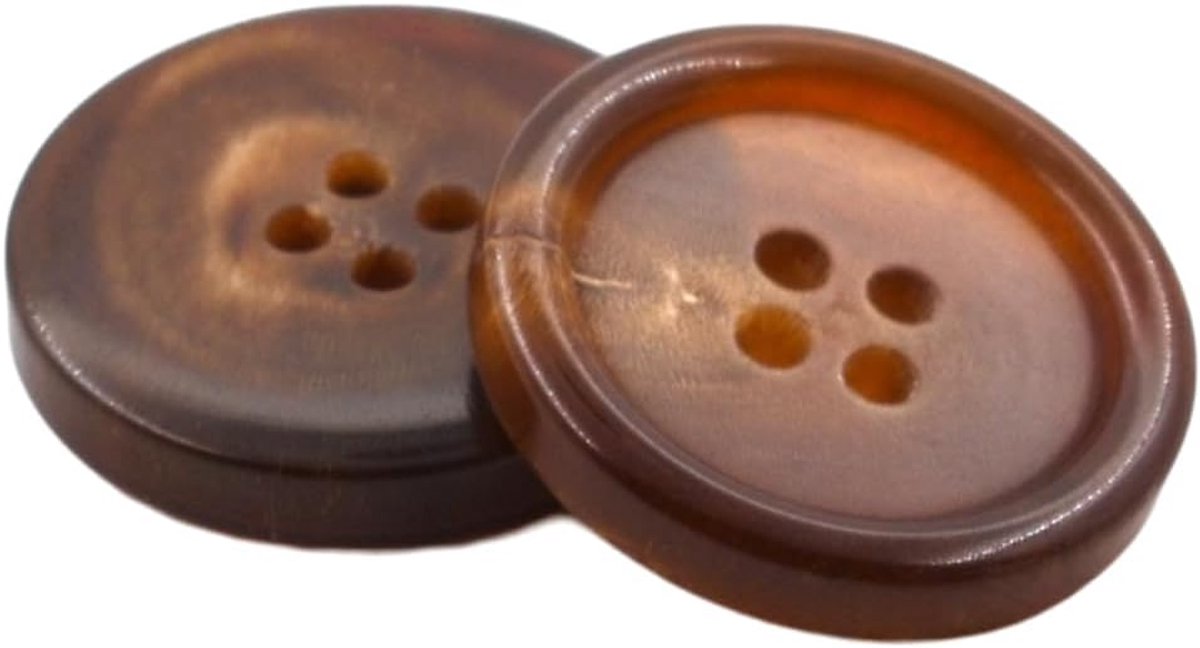 10 stuks 10 mm natuurlijke echte hoorn knopen sierknopen ronde knopen 4 gaten knopen hemdknopen mantelknopen pak knopen knutselknopen trui knopen voor DIY kleding decoratie, lichtbruin