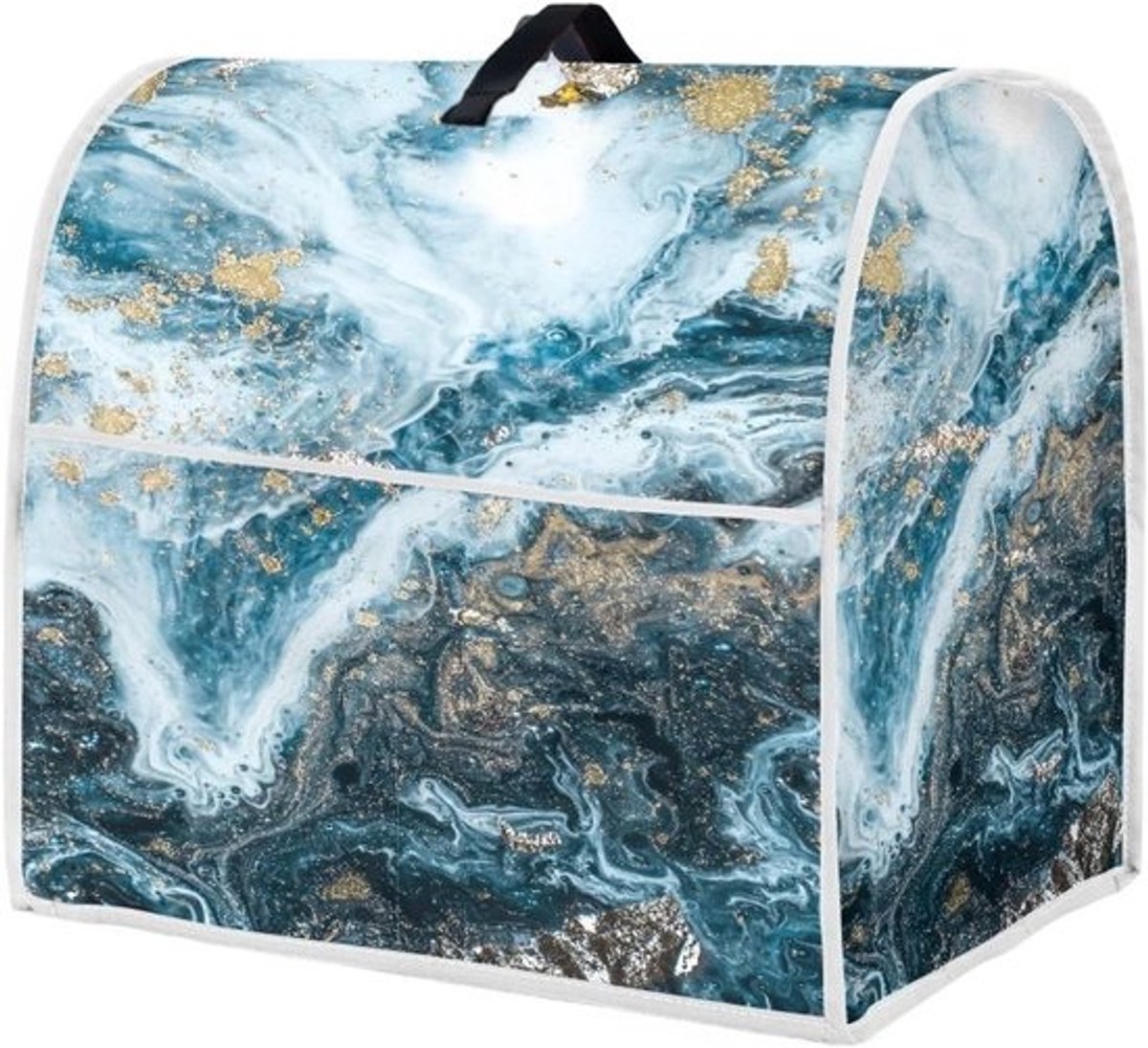 Keukenhulp Afdekking - Mixer Cover - Keuken Decoratie - Met Opbergzakken - 4.5-8 Kwart - Blauw Goud Marmer