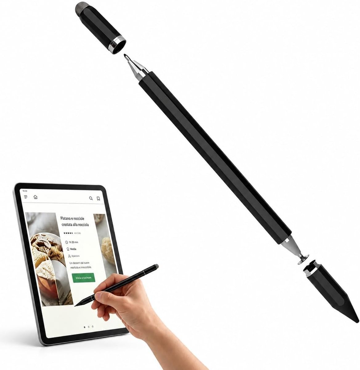 Touchpen voor Thermomix TM7, magnetische accessoires, 3-in-1, multifunctionele stylus pen met gladde aanraakpunt, accessoires TM7 voor Thermomix TM7 TM6 TM5 keukenrobots schermen, zwart