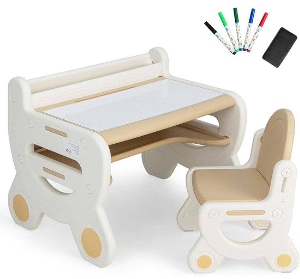Kinder Tafel Stoel - Kinderset Meubels - Leren Tekenen Spelen - Met Uitwisbaar Bord