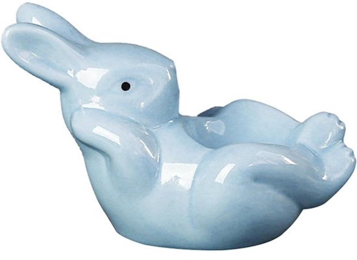 Keramische eierbeker - Eierstandaard eierdopje - Ontbijt presenteren - Schattige bunny vorm - 5.12 Inches diameter - Blauw