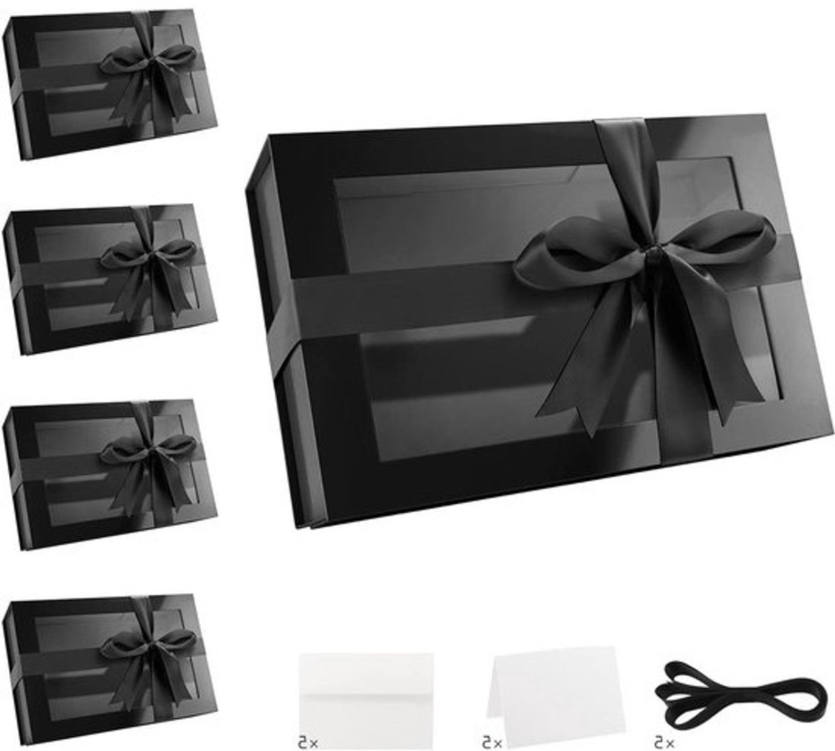 Grote Geschenkdozen - Luxe Dozen - Cadeaus Presenteren - Met Venster en Lint - 35.5 x 24 x 11.5 cm