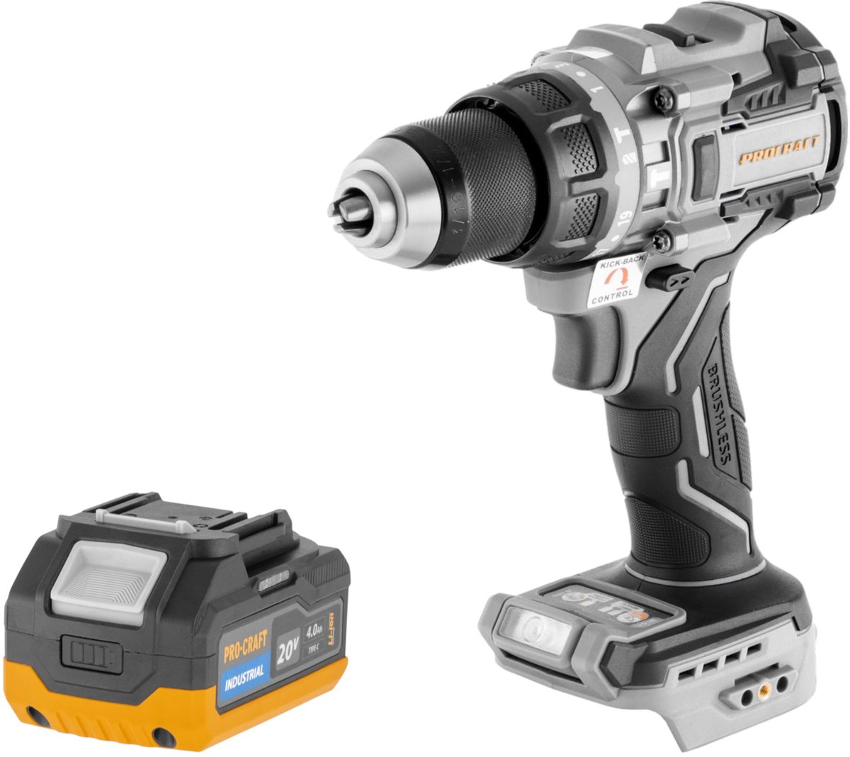 ProCraft Industrial CD20C-BB accu-klopboorschroevendraaier 20 V 120 Nm borstelloos Solo - zonder accu, zonder oplader