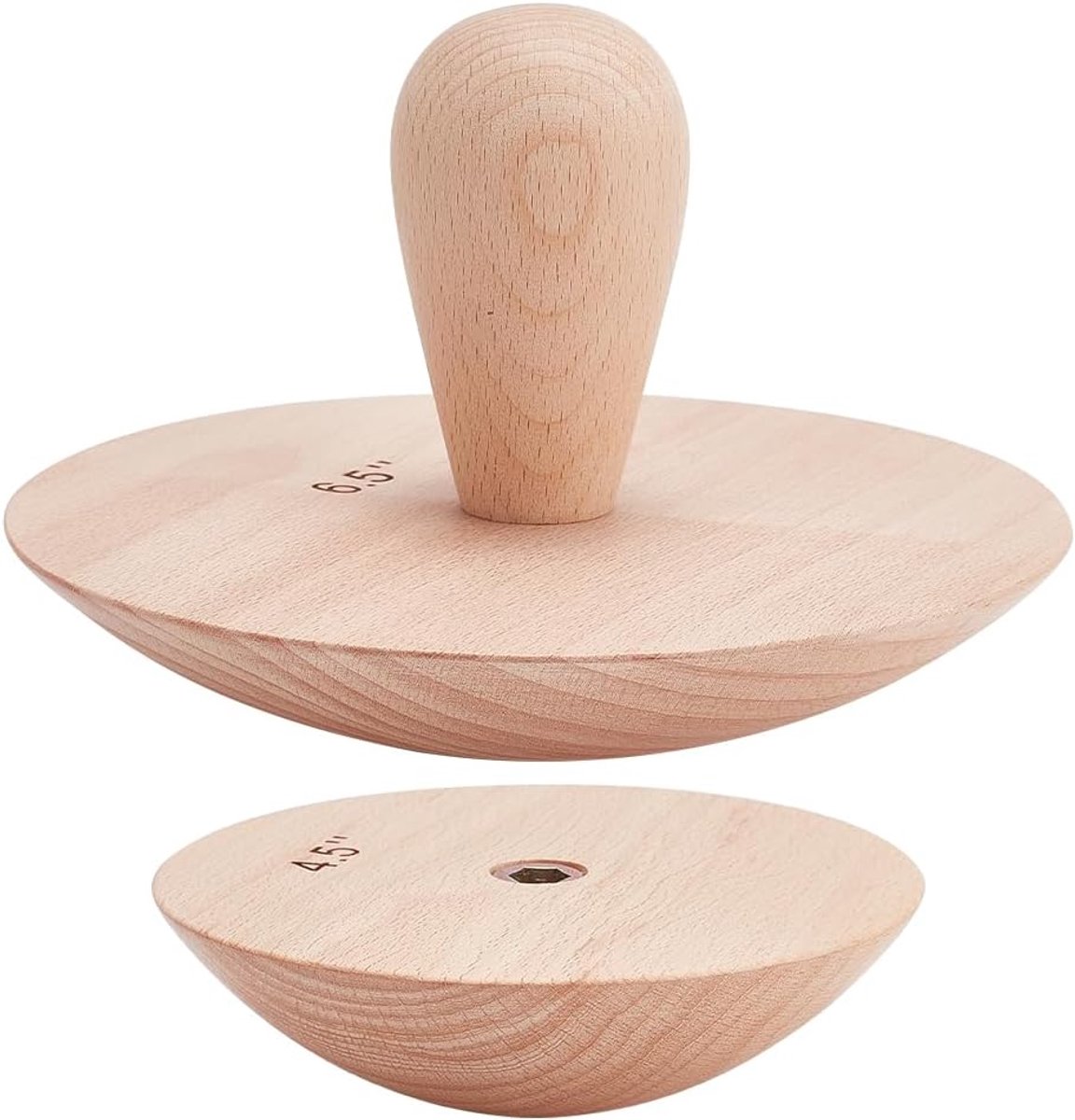 Dailygoods- Pottenbakvormen Set van 2 - Houten Keramische Potvormen - Verwisselbare Handgrepen - Multifunctioneel - 11,4 cm en 16,5 cm - Ambachtelijke