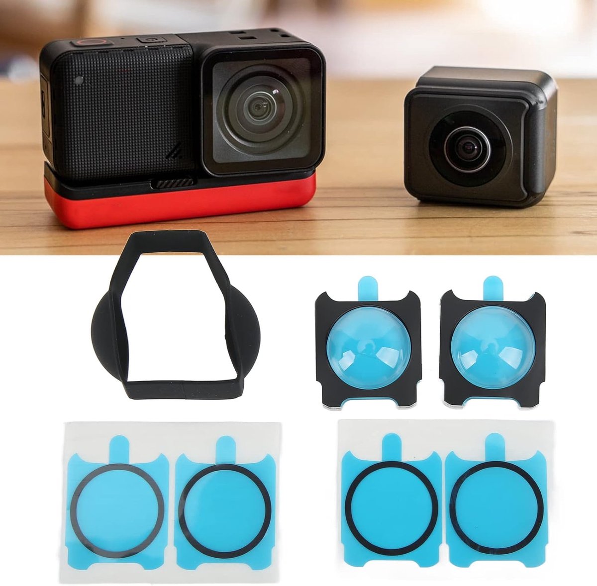 Dailygoods R RS Sticky Lens Guard - Anti-scratch HD-cameraschermbeschermer - Dubbellaagse bescherming - Zelfklevend - Schokbestendig - Geschikt...
