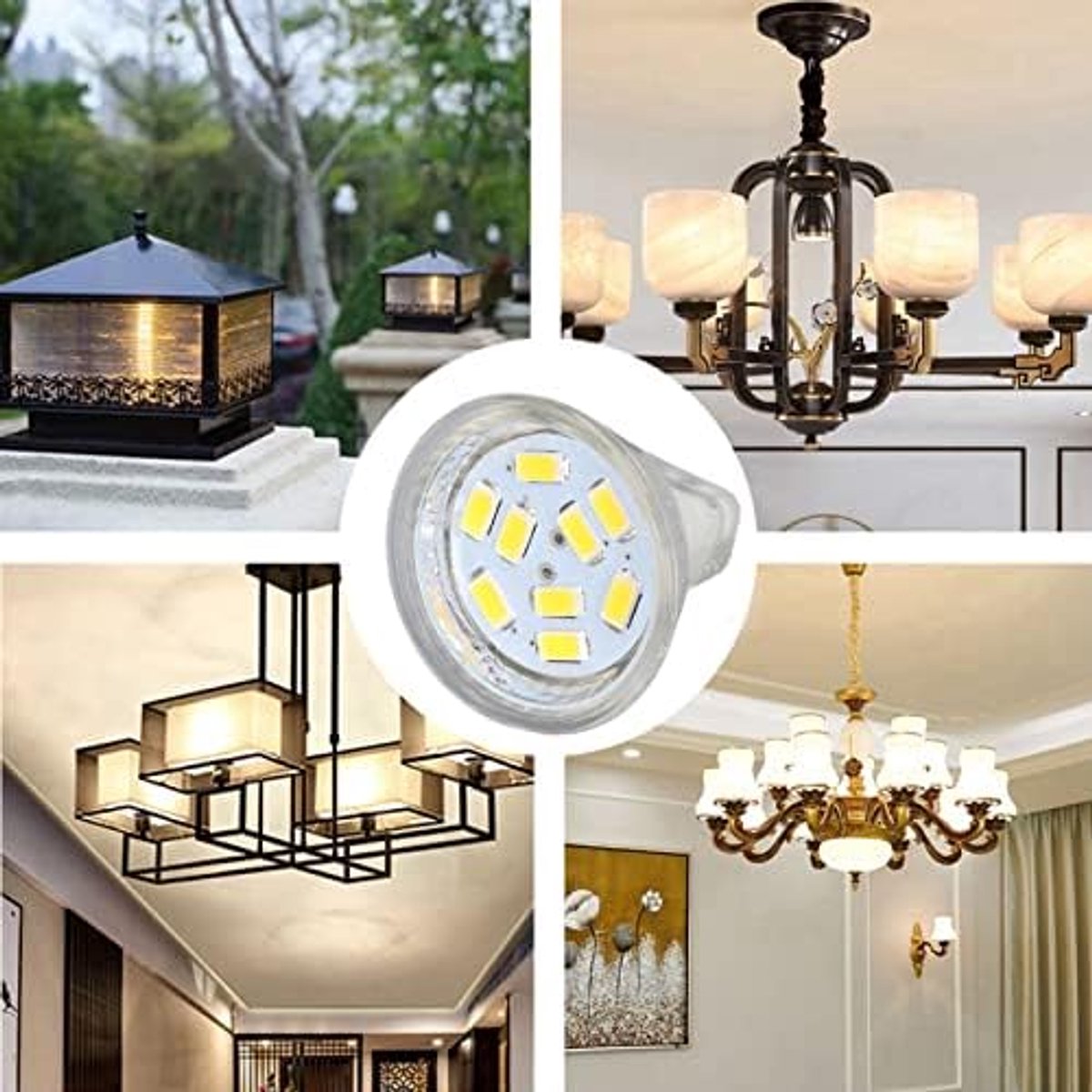 4 Stuks Lamp Dubbele Pin Lampen voor Spotlight Landschap Lamp Gloeilamp Thuis voor Spot Basis voor Spot Lamp Solar Spots Mr11 Led Lamp Spots (Warm wit)