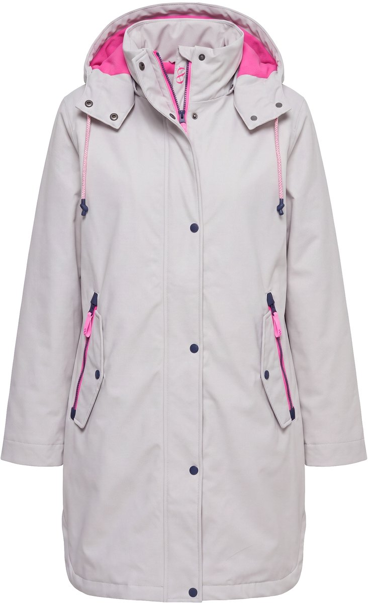 Laurasøn - Dames - Functionele jas all-seasonjas capuchon - Grijsbeige - Maat 48+