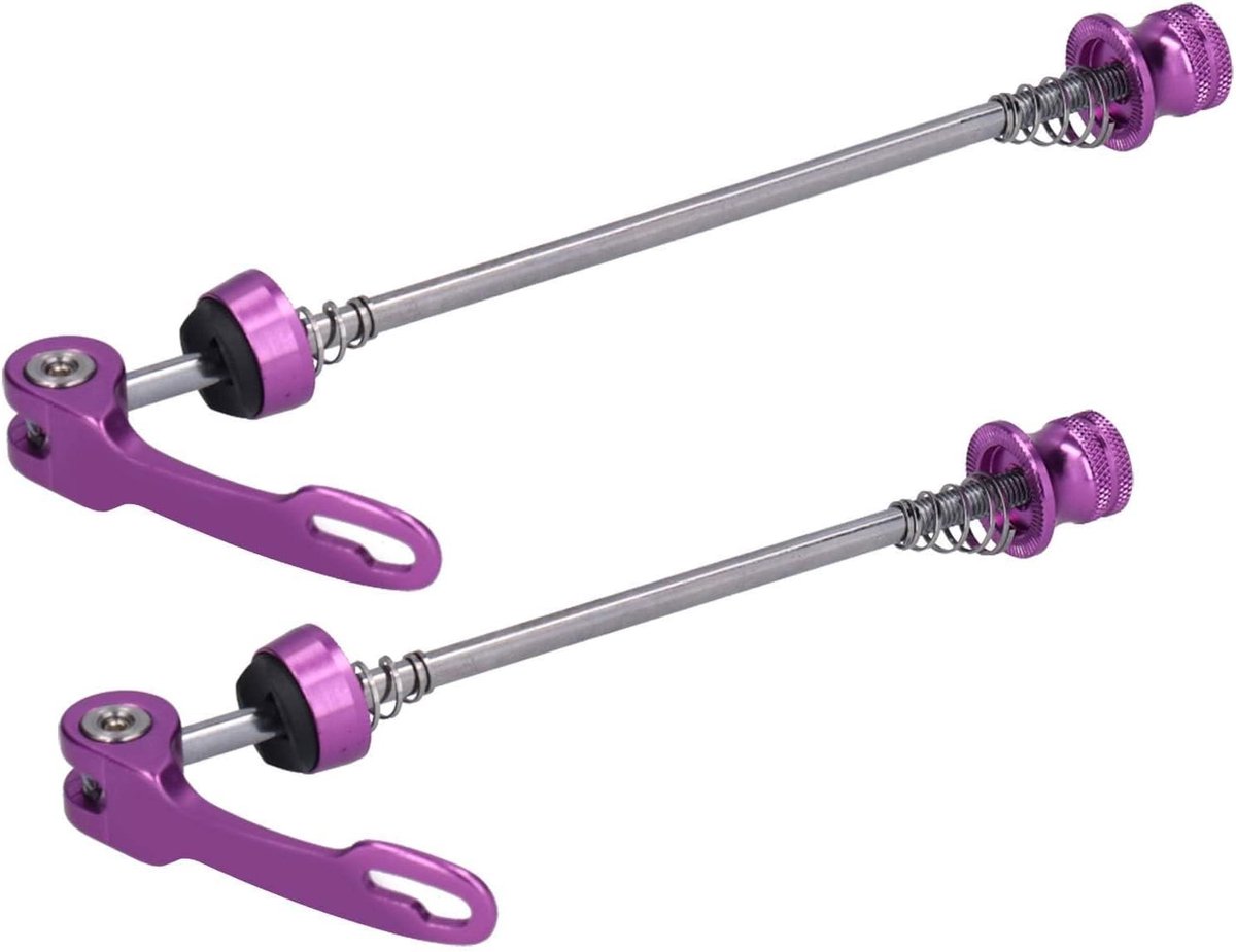 Aluminium Quick Release Fietswielen voor Race- en Mountainbikes - Voor- en Achteras in Paars