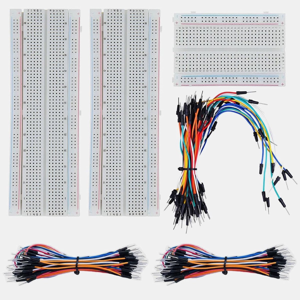 Mini Breadboard Kit met 400 & 830 Tie Points, Solderloze Prototype PCB voor Arduino met 195 Stuks Jumper Wires en Thru Bridges