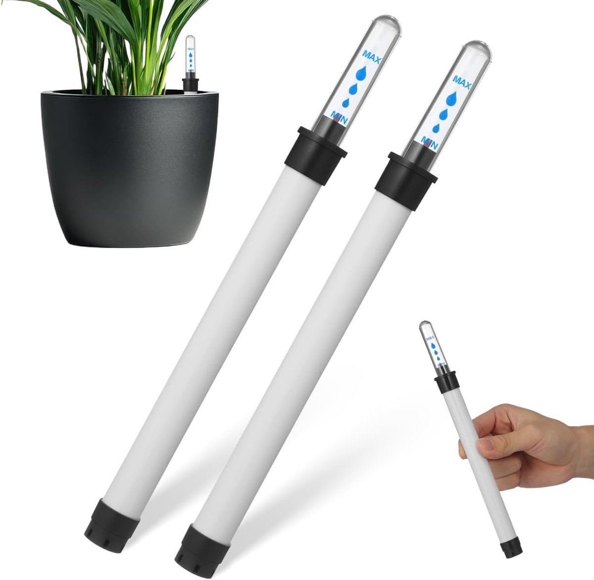 Waterniveau Indicator voor Hydroponics - Set van 2 - 36 cm - Perfect voor Plantenpotten, Bloembakken en Groei Potten - 180 ml