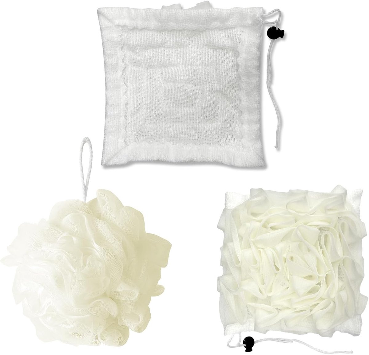 2-in-1 Bad Spons en Douche Puff - Loofah Scrubbers voor Grondige Reiniging en Lichaamsverzorging voor Mannen en Vrouwen