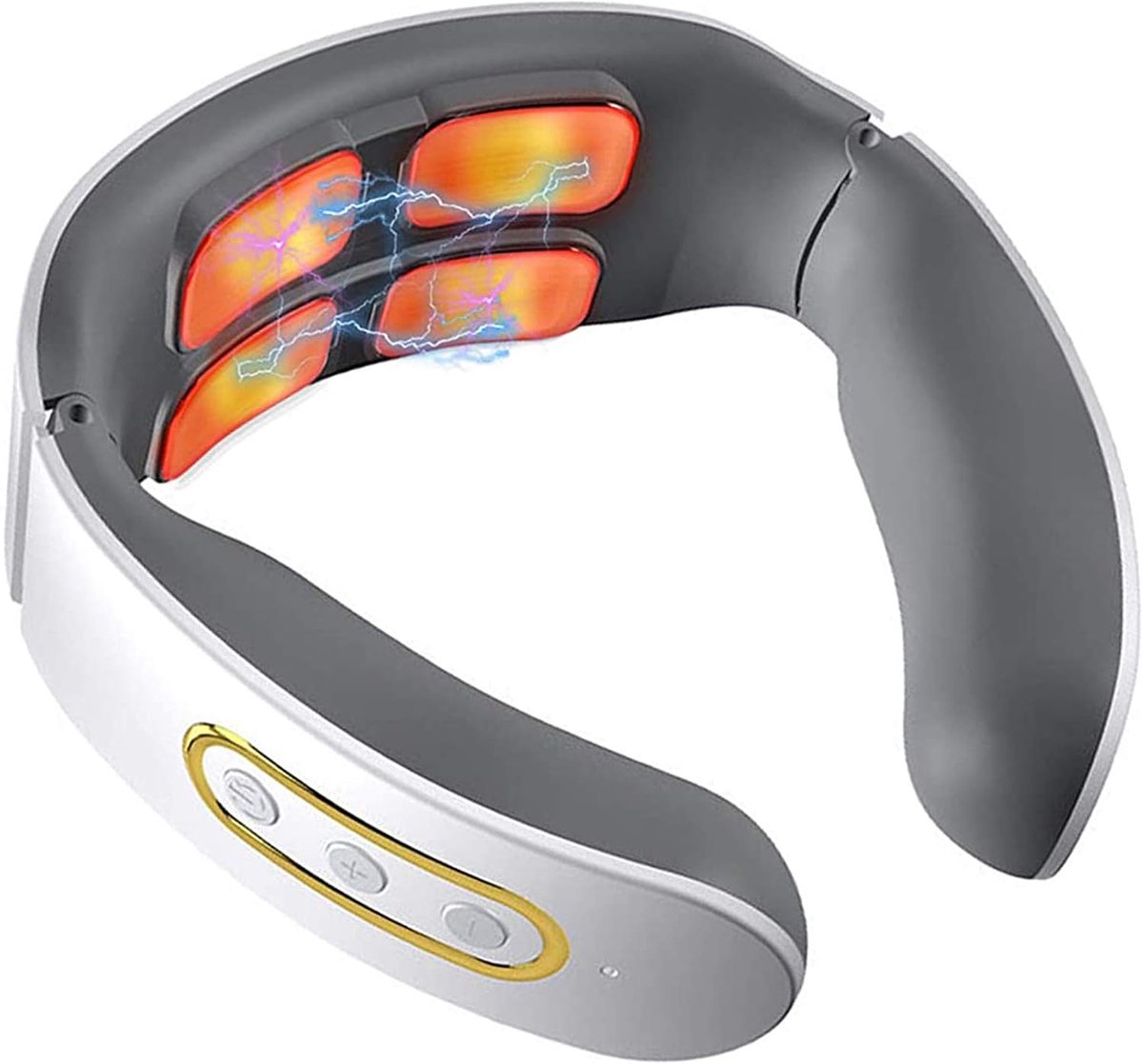 Smart Electric Neck Massager Hot Compressed Multifunctionele Cervicale Vertebra Fysiotherapie Halsbeschermer Intelligente Neck Massager(Color:Wit)