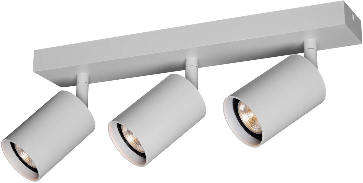 Taboo opbouwspot met 3 GU10-fittingen, wit aluminium, dimbaar en verstelbaar. GU10-lichtbronnen niet inbegrepen.