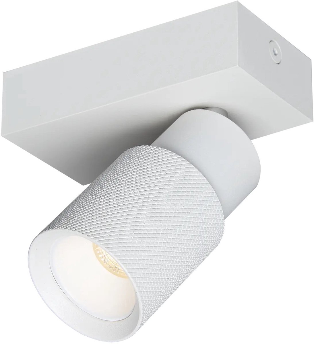 Fantasia Nysal opbouwspot in wit aluminium, dimbaar, met 1 lichtpunt voor GU10 MR11