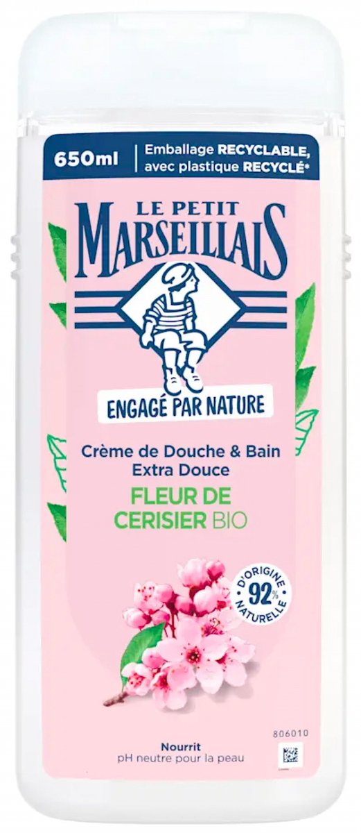Le Petit Marseillais Extra Gentle Cherry Blossom Organic Bad & Douchecrème 650 ml