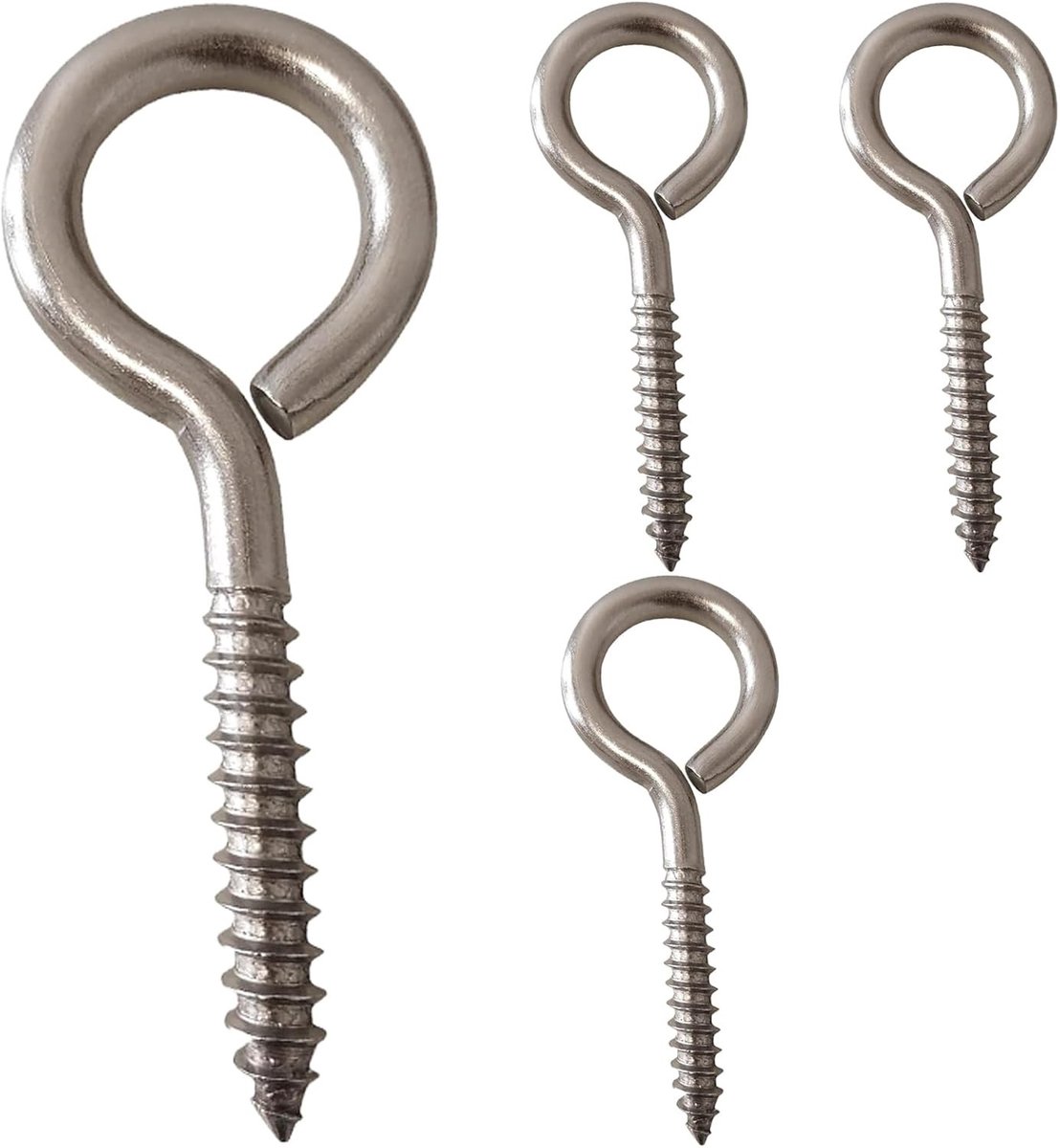 Roestvrijstalen oogschroeven voor zware belasting - Ideaal voor plafondhaken, bloempendel en kroonluchters - DIY bevestigingsoplossingen (4, M10 x)