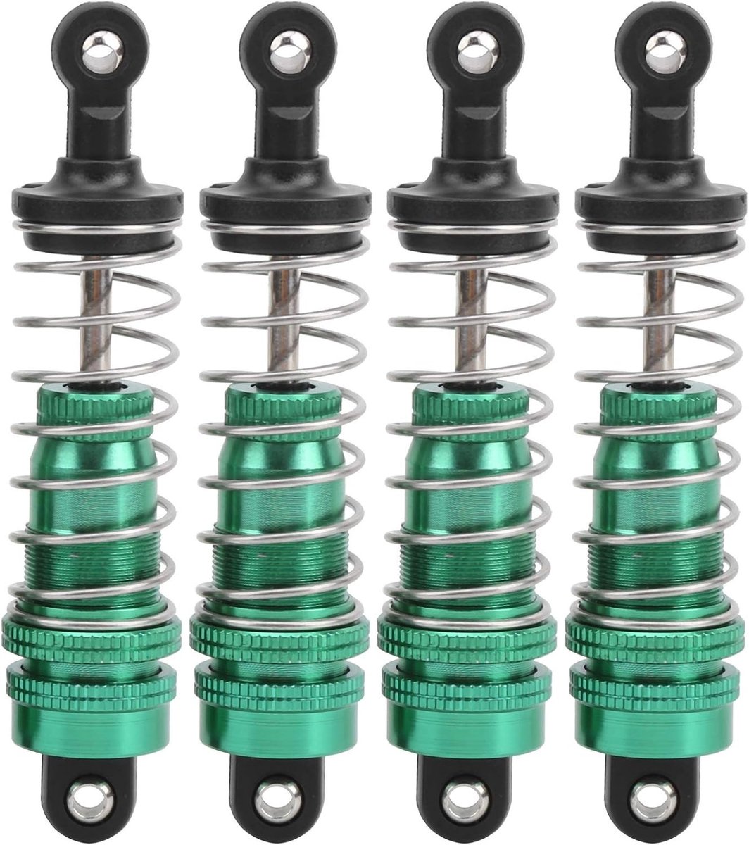4 Stuks RC Schokdempers met Dubbele Veer voor 1/14 RC Auto's - Hoogwaardige Stabiliteit en Prestaties, Geschikt voor Diverse Modellen