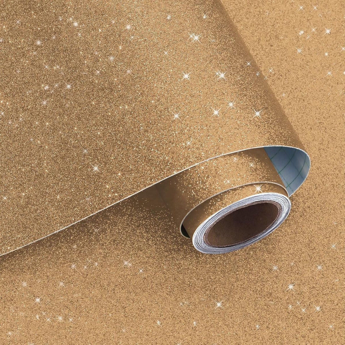 Zelfklevend behang met champagne glitter, 40cm x 200cm, voor een luxe uitstraling in elke ruimte