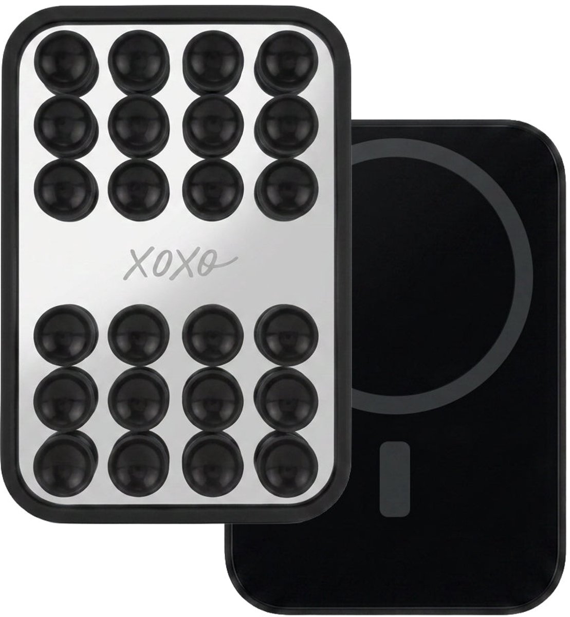 xoxo Wildhearts telefoonmagneet zuignap - Stick On Me Selfiesticker TikTok - Telefoon magneet - geschikt voor MagSafe Apple iPhone 12 / 13 / 14 / 15 / 16 / 17 / 18 / Mini / Pro (Max) / Plus / Air - Magnetisch - Vierkant - Zwart