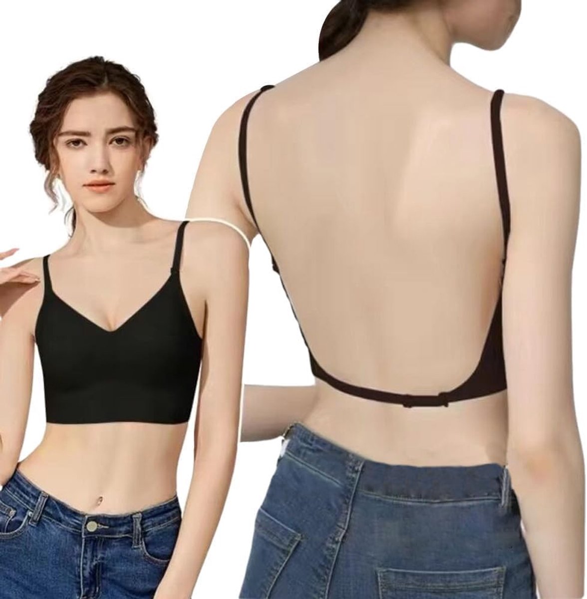 Comfortabele naadloze triangle bralette van microvezel met padding, ademend en onzichtbaar voor dagelijks gebruik