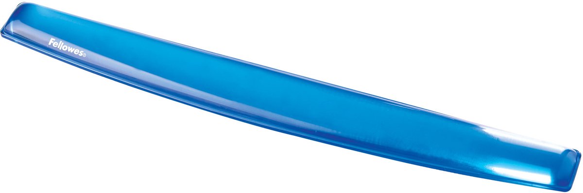 Image of Fellowes Crystal Gel Polssteun voor Toetsenbord | Ergonomische Polsondersteuning | Transparante Gel | blauw