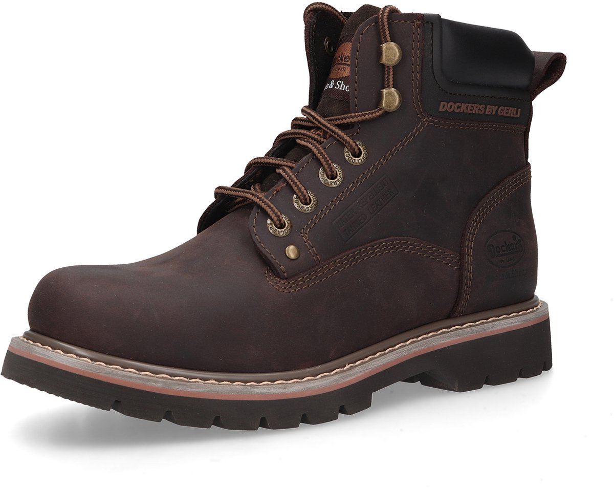 Dockers by Gerli heren leren veterschoenen 23DA004-400320 laarzen bruin