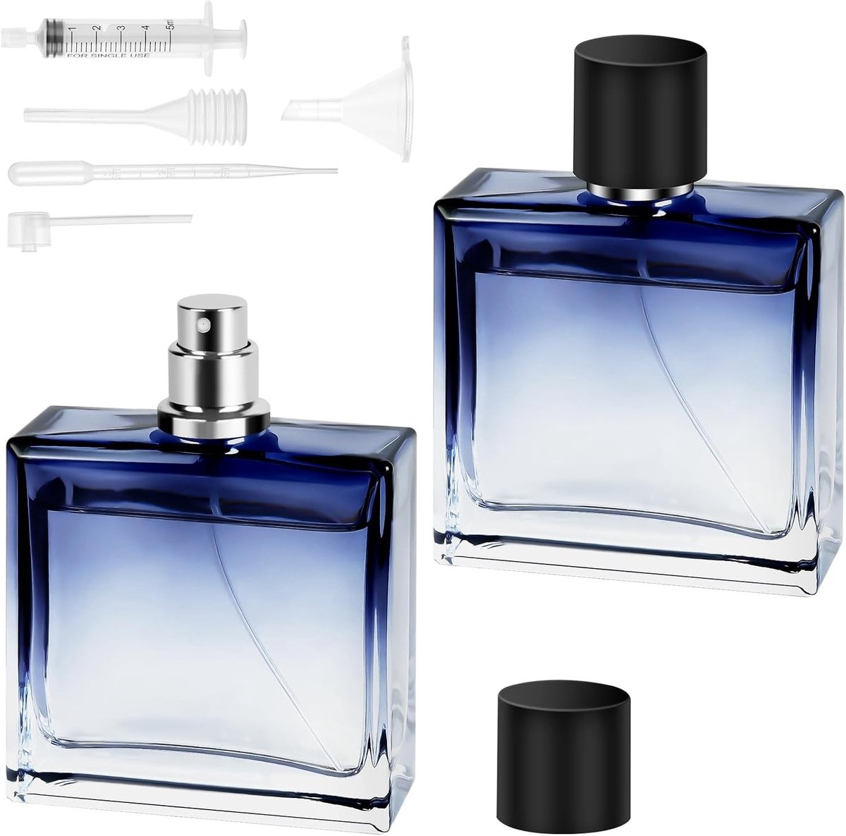 Vulbare parfumatomiser mini refill flessen, lege glazen sprayflessen, draagbare nevelatomiser voor dagelijks gebruik en reizen, 100 ml, 2-pack