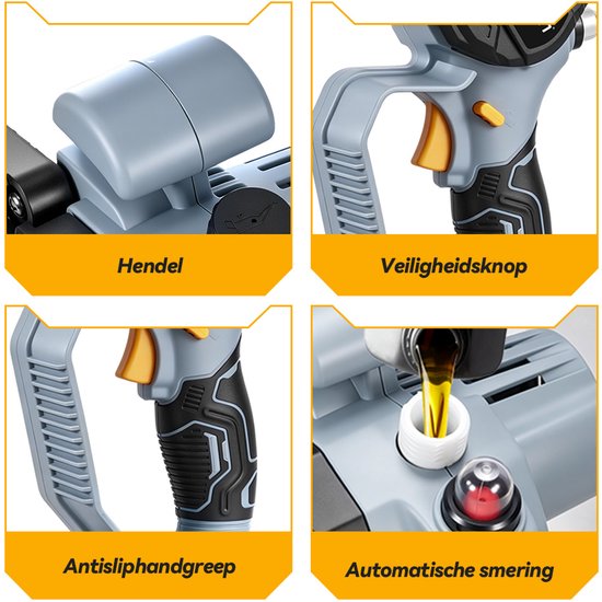 MellWin Mini Kettingzaag + Telescopische Steel - Accu Hoogsnoeier - met 2x Accu's - max. bereik tot 2.3 m - Borstelloze Takkenzaag - voor boomtakken, houtzagen — afbeelding 5