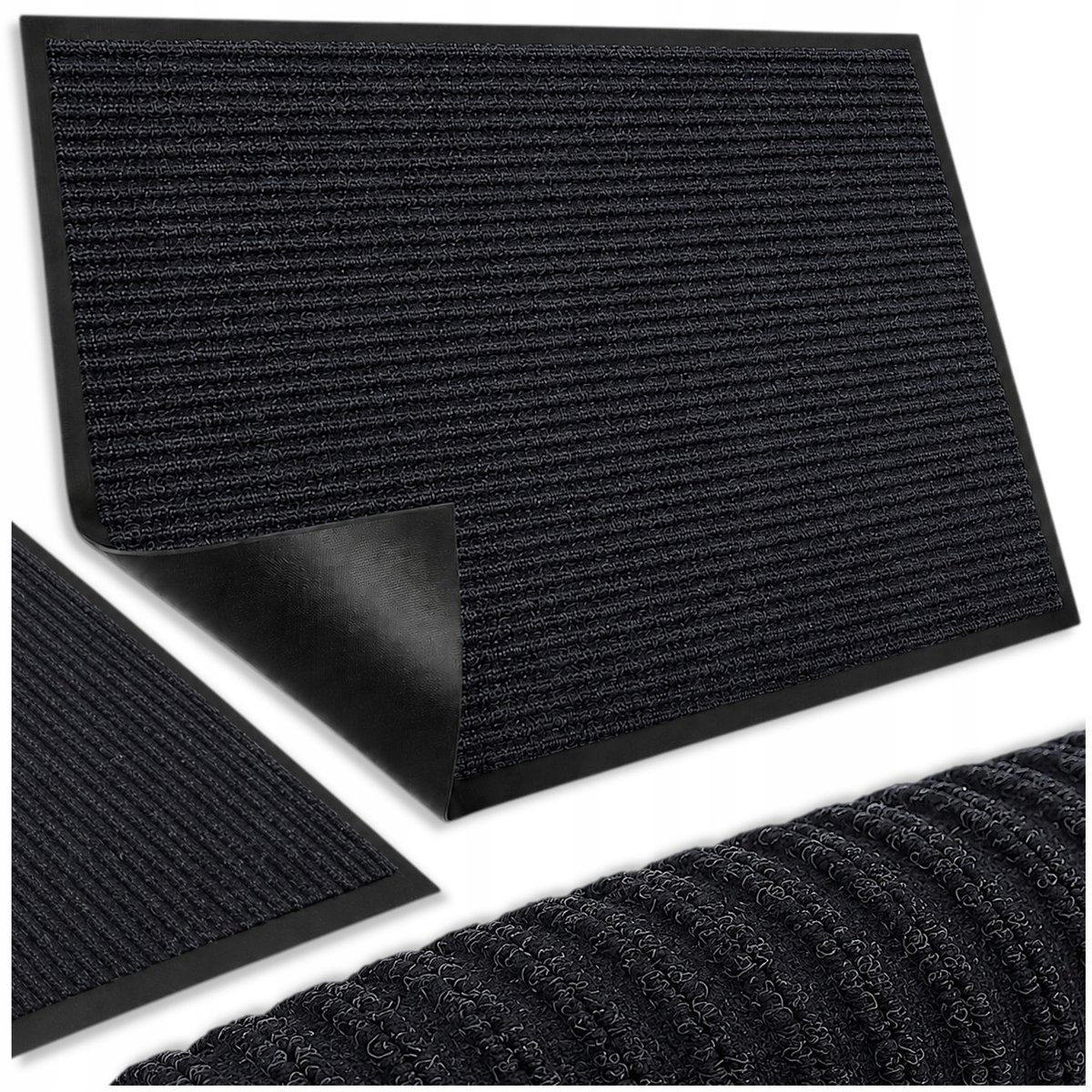 Zwarte Buitenmat 90x150cm - Duurzaam & Antislip Deurmat