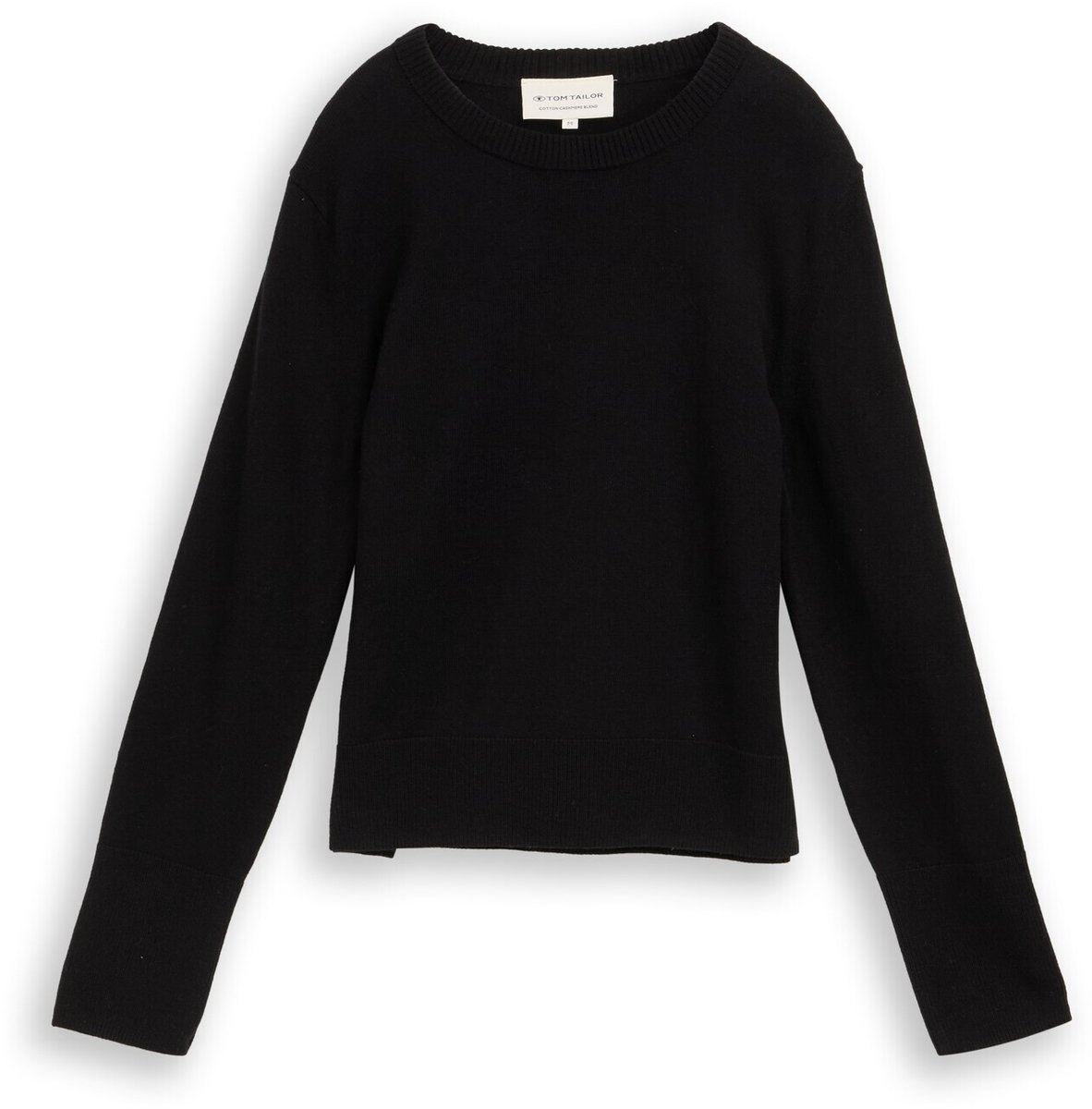 Tom Tailor - Gebreide trui met kasjmier - Maat XL - deep black