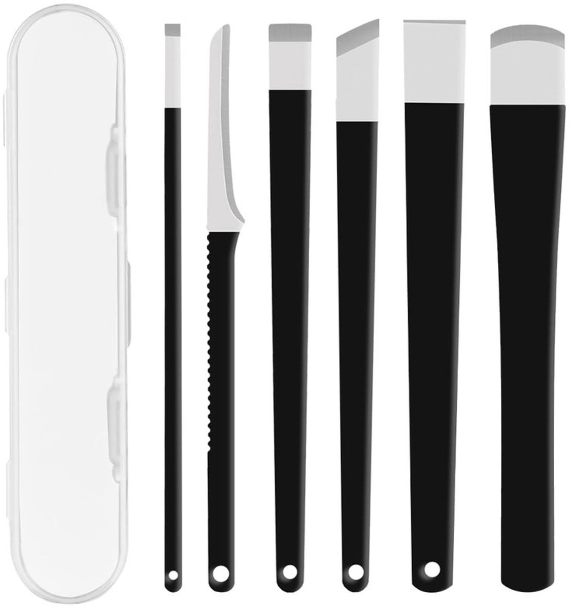 6-Delige Pedicureset Met Nagelvijl - RVS Nagelverzorgingsgereedschap - Met Opbergtas - Voor Thuis & Op Reis