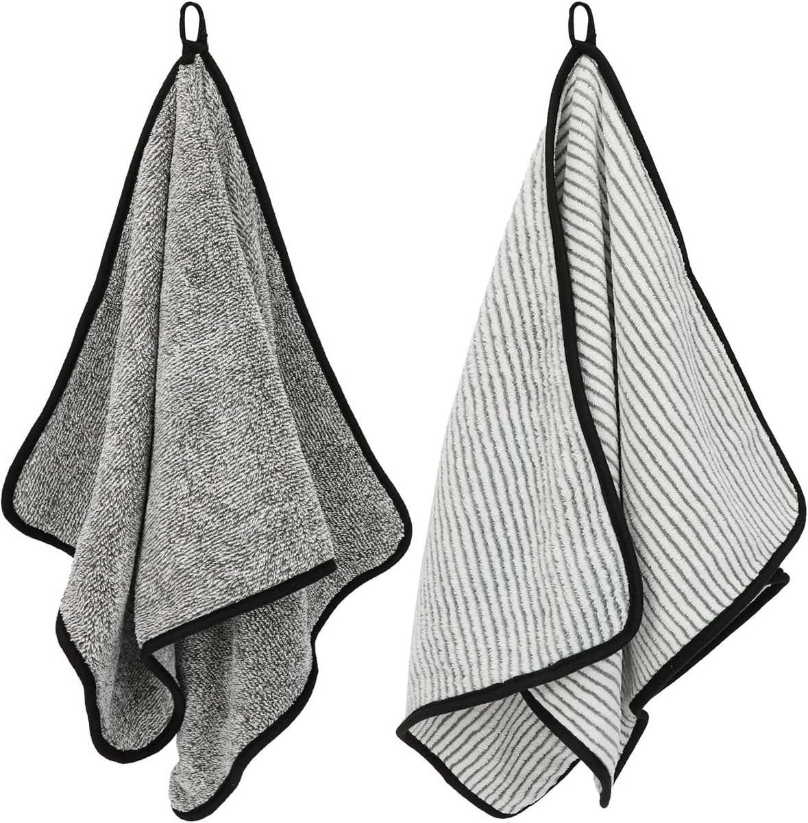 Set van 2 Sneldrogende Microvezel Handdoeken 35 x 75 cm voor Douche en Auto, Grijs, Ideaal voor Waterabsorptie en Droogresultaat