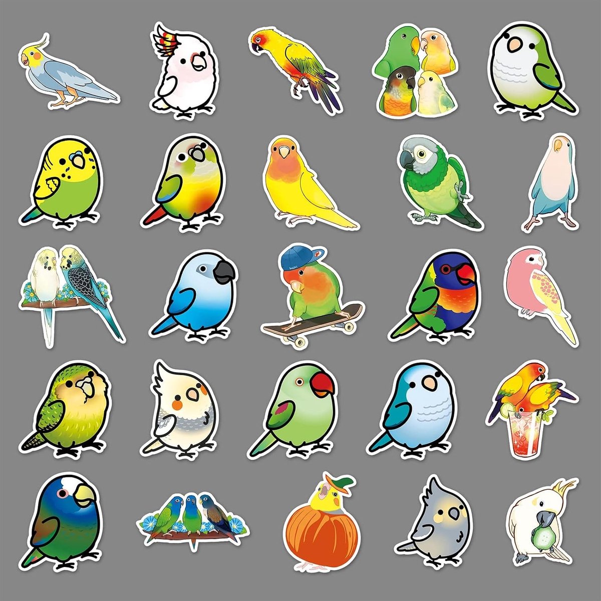 50 Stuks Vogel Stickers voor Skateboard, Graffiti, Motor, Fiets en Laptop - Waterdichte Vinyl Stickers voor Kinderen en Tieners
