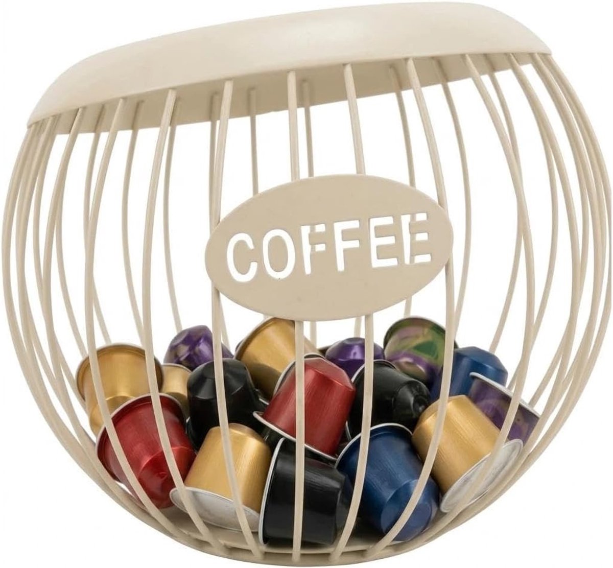 Opslagdoos voor Koffiecapsules van Metaal, Grote Capaciteit, Organiser voor Koffiecapsules, Keukenoplossing en Counteropslag