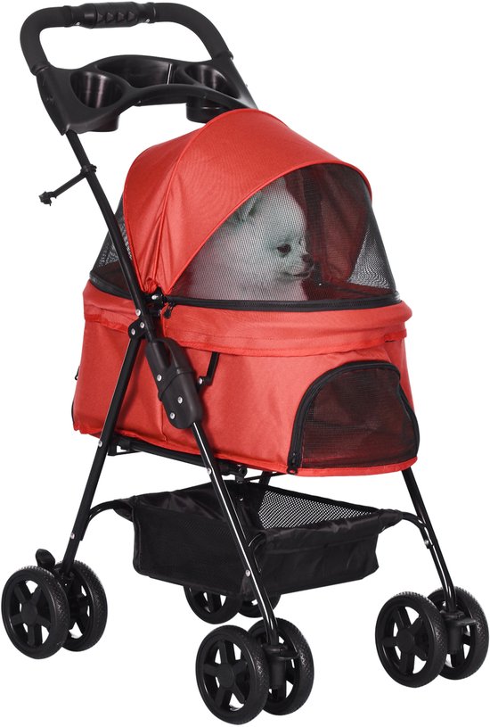 PawHut Hundewagen mit Becherhalter D00-127