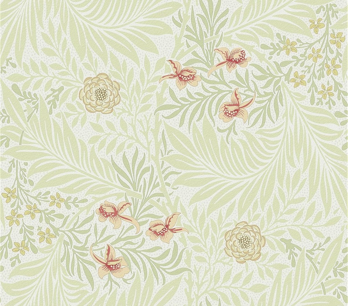 Beige Zelfklevend Behang met Bloemen en Groene Bladeren voor Vintage Interieur, Keuken en Woonkamer Decoratie