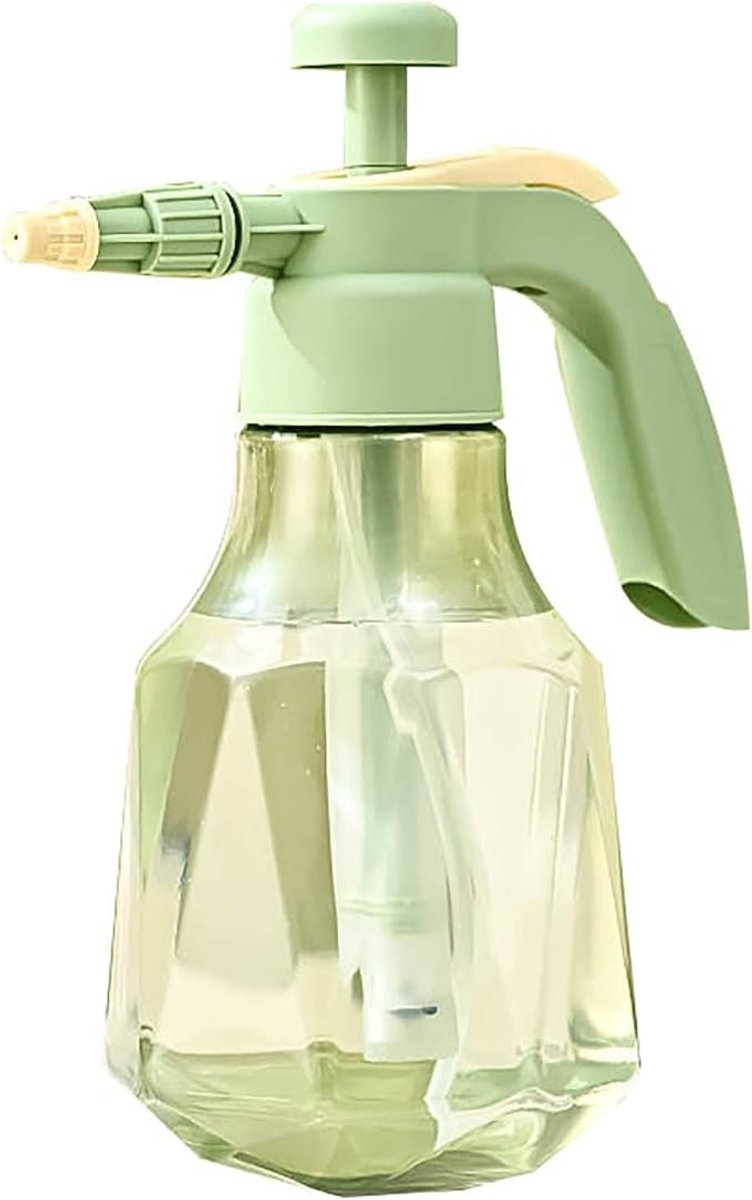 1 stuk - Druksproeier voor tuin - Melkgroene kleur - dikke constructie - 2 liter inhoud - Voorzien van roestvrijstalen verlengstang - Handmatige plantensproeier - Geschikt voor het besproeien en water geven van bloemen en planten thuis en in de tuin