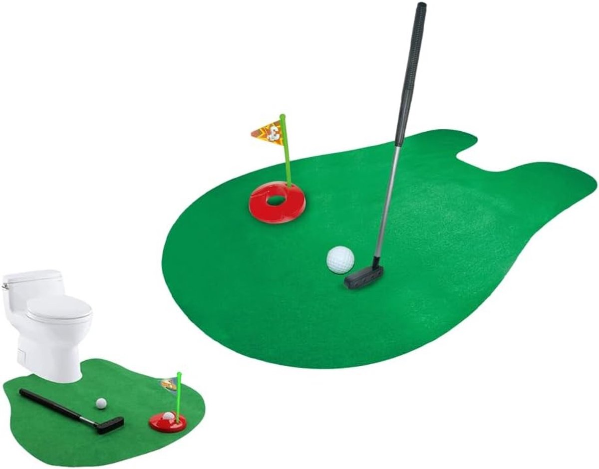 Mini Golf Cadeauset - Multi-kleurig - 80 x 69 cm - Golfaccessoires voor Mannen - Voor Badkamer en Kantoor