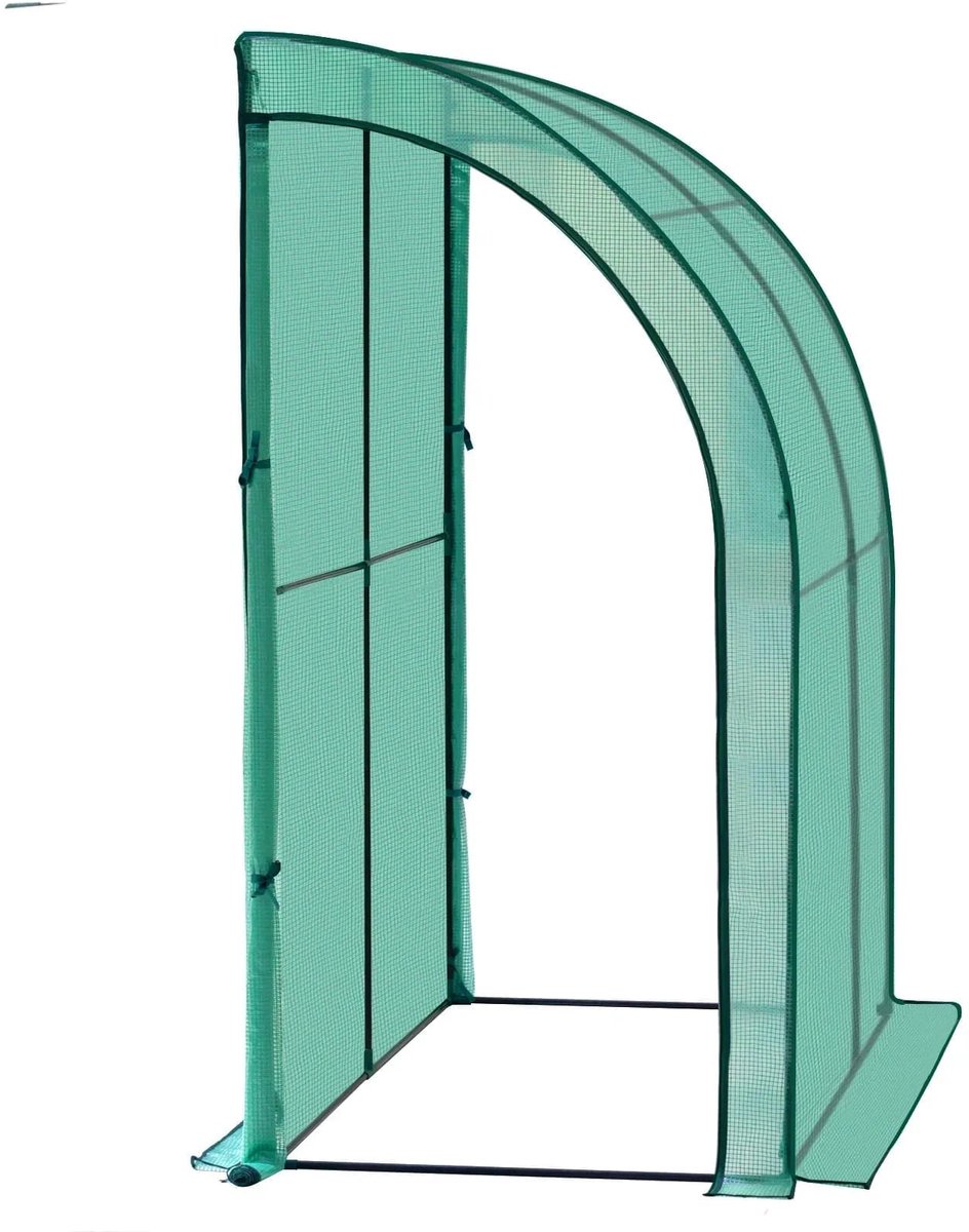 Klarven® Tuinkast Groen - Tuinkasten voor Buiten - Tuinkas - Stalen Tuinkas - Greenhouse - UV-bestendig, Roestvrij stalen frame, 2 schuifdeuren voor ventilatie - B200xd100xh210cm