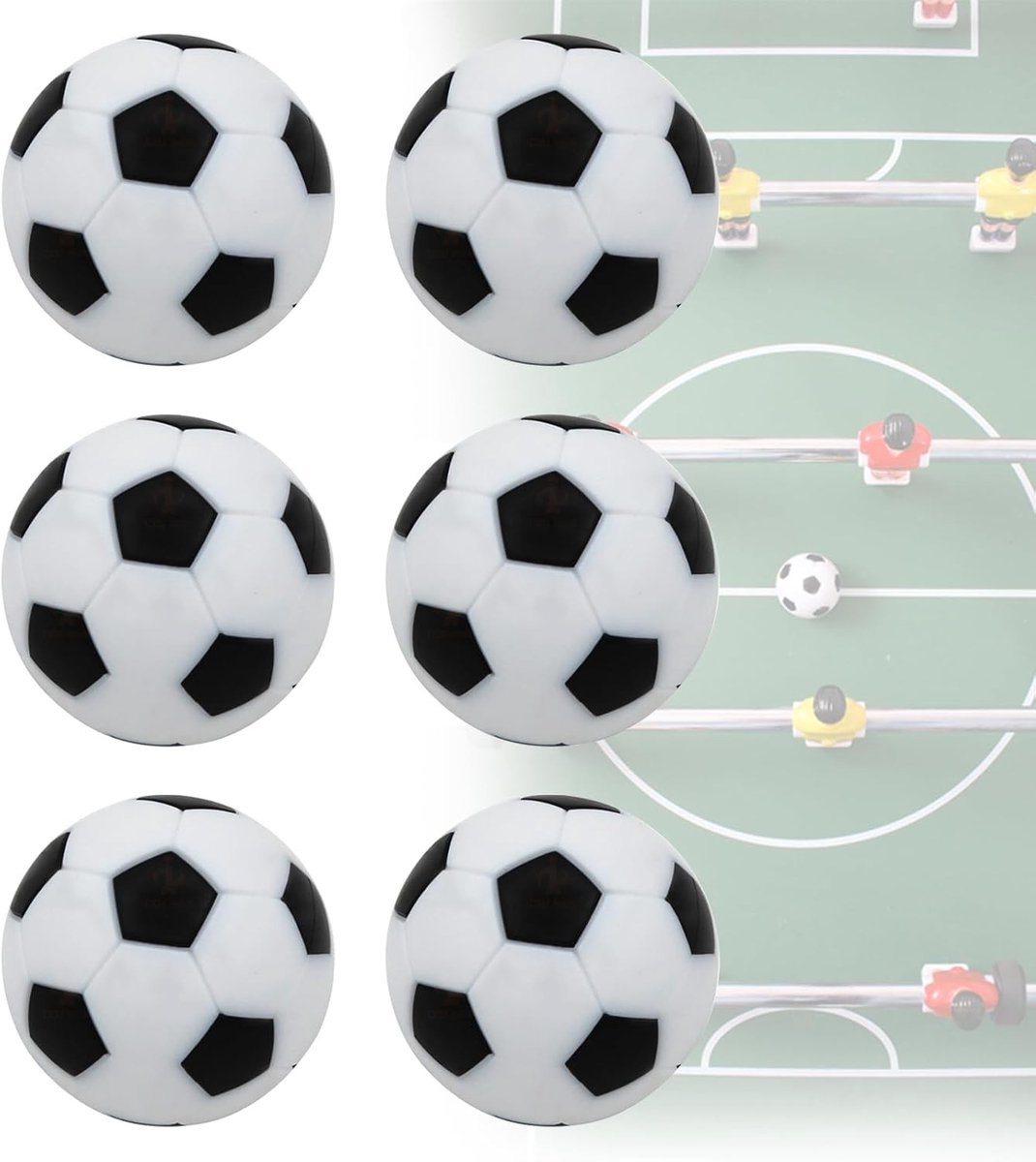Set van 6 Hoge Kwaliteit Stille Tafelvoetbalballen van 23 mm voor Tafelvoetbal en Spelplezier