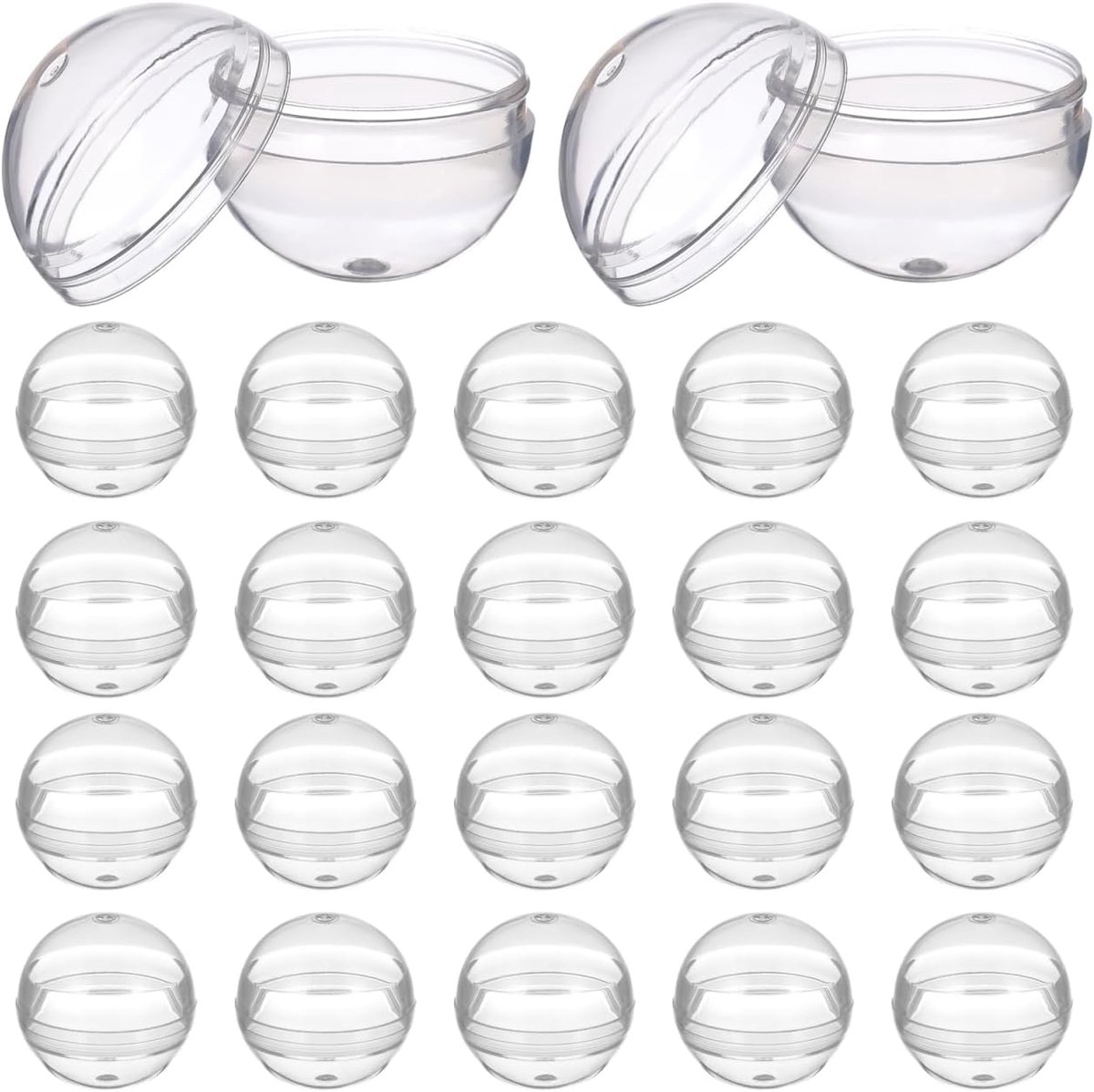 KZQ 25 stuks Vulbare decoratieve ballen – holle kunststof bollen – capsules voor kauwgomballenautomaten – transparante kerstboomornamenten – Halloween-decoratie – kerstdecoratie – cadeauverpakking - 6 cm