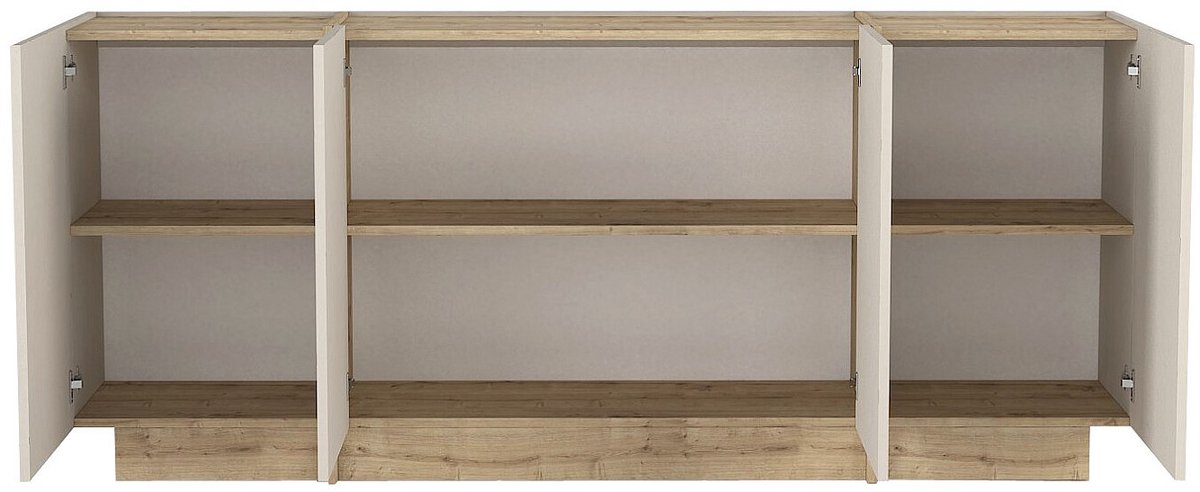 Vente-unique Buffetkast met 4 deuren - Beige en natuurlijk licht - JEYANI
