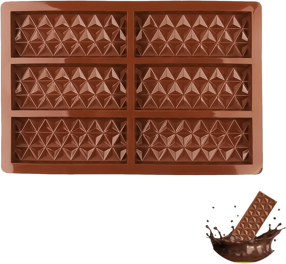 Siliconen Chocoladevorm voor Thuisbakken - BPA-vrij, Rechthoekig, Perfect voor Snoep en Chocolade Creaties