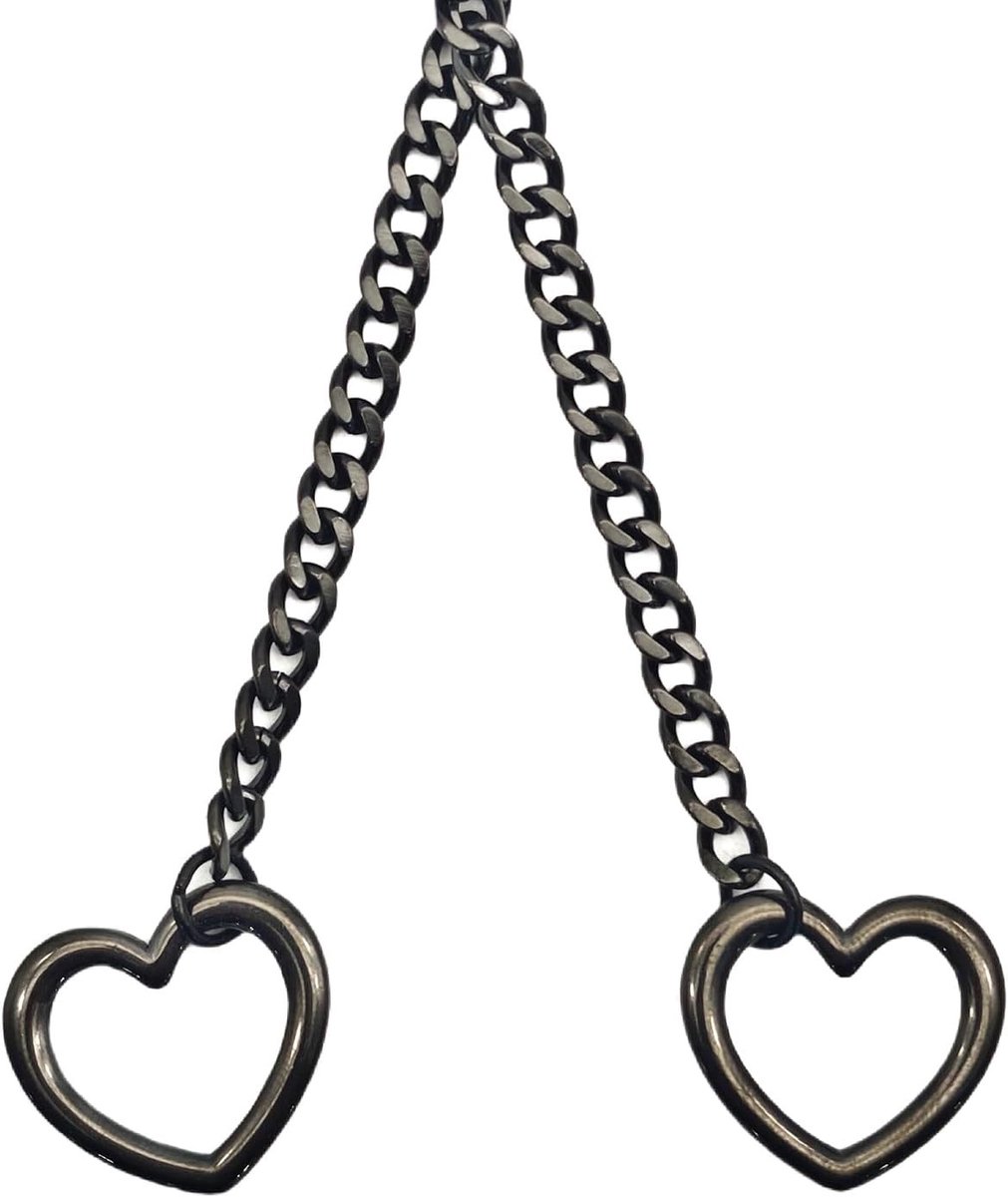 Hartvormige Ketting met O-Ring en Briefs Chain voor Vrouwen - Punk en Gothic Stijl, Handgemaakt, Perfect voor Feestjes en Festivals