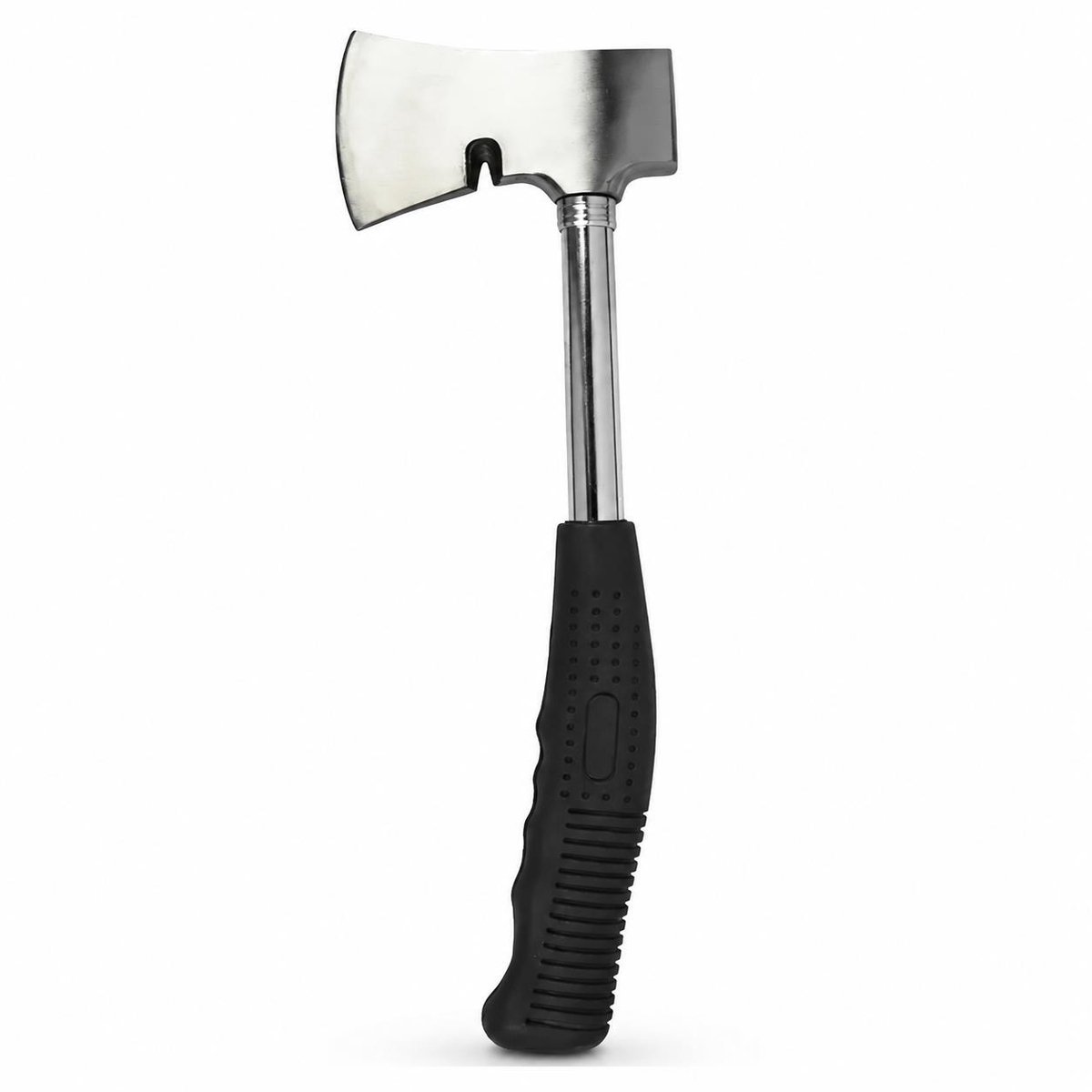 Multifunctionele Bijl 34 cm - Gebogen Antislip Handgreep - Zwart en Zilver