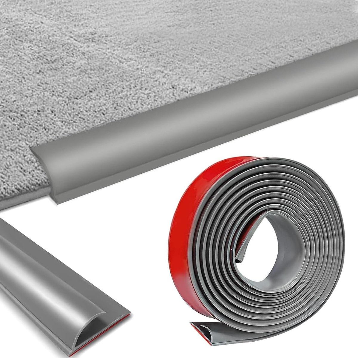 Zelfklevende randstrip voor tapijt, 3m PVC overgangsprofiel voor vloer, overgang van tapijt naar houten vloer, ideaal voor deurmat en vloerafwerking