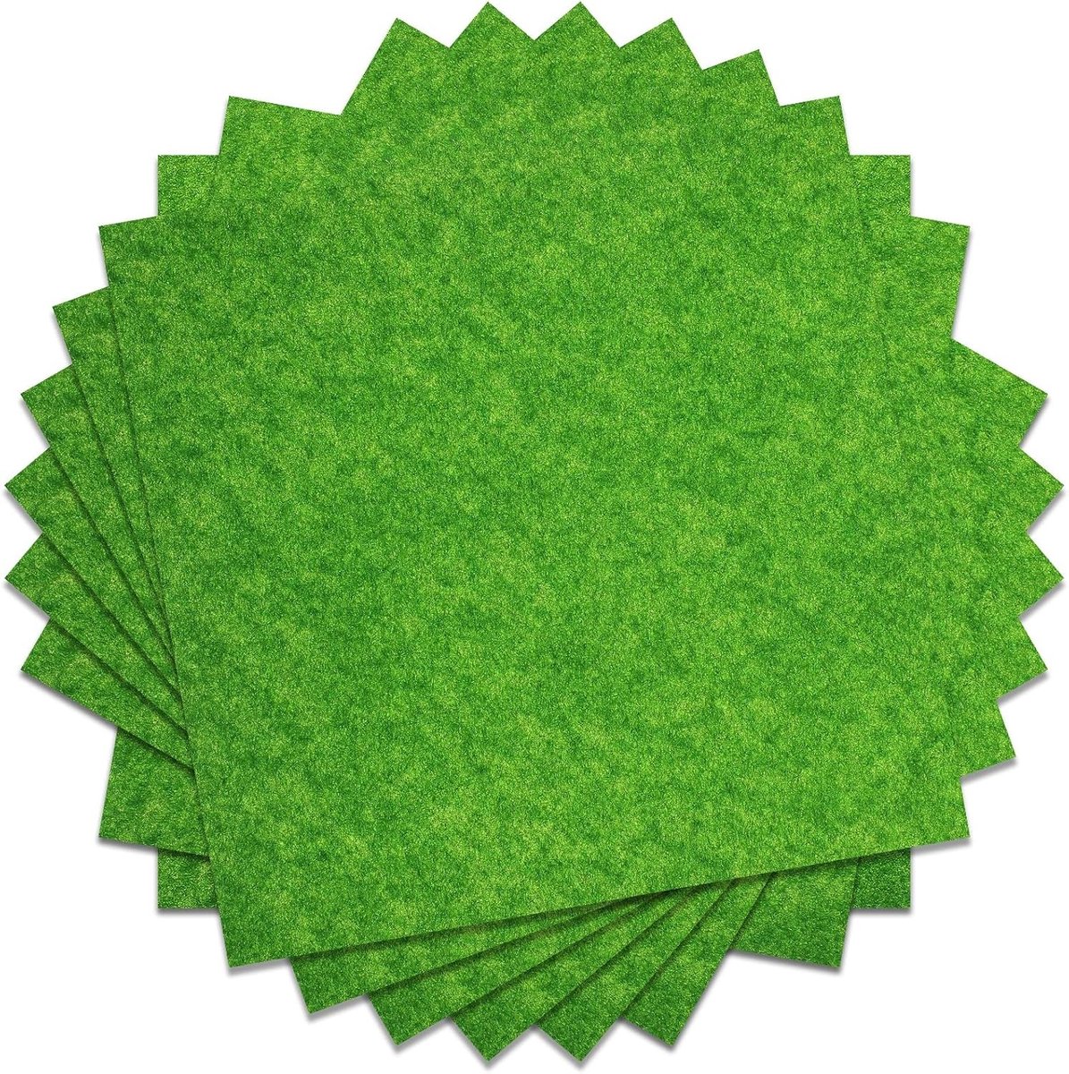 Set van 8 Mini Kunstgras Tapijten 15 x 15 cm voor Tuin Decoratie, Modelbouw en Miniatuurtuinen, Perfect voor Craft Projecten en Diorama's