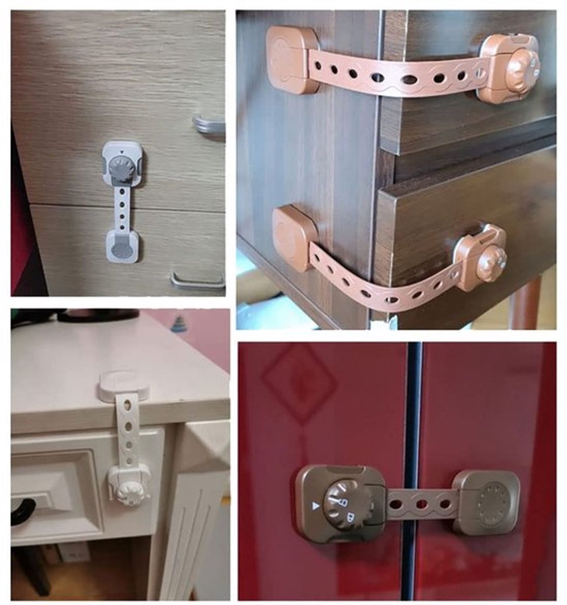 Dailygoods - Verstelbare Kinderveiligheidssloten - Babybestendige Kastsloten