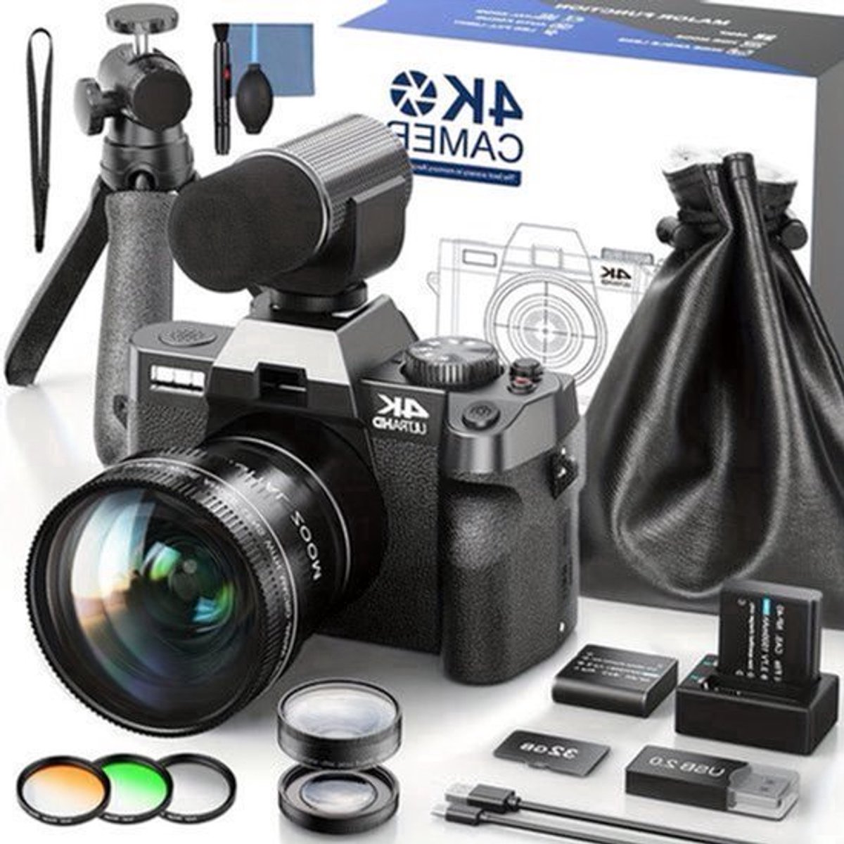 Vlogcamera – Digitale Camera – Compactcamera – Videocamera – Fotocamera – 48MP Resolutie – 4K Video & Wifi Connectivity