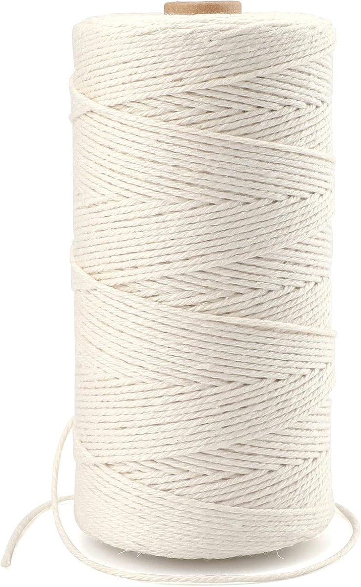 300 m Beige Bakery Binding Wire - 1.5 mm Katoenen Touw voor DIY, Tuinieren en Creatieve Projecten
